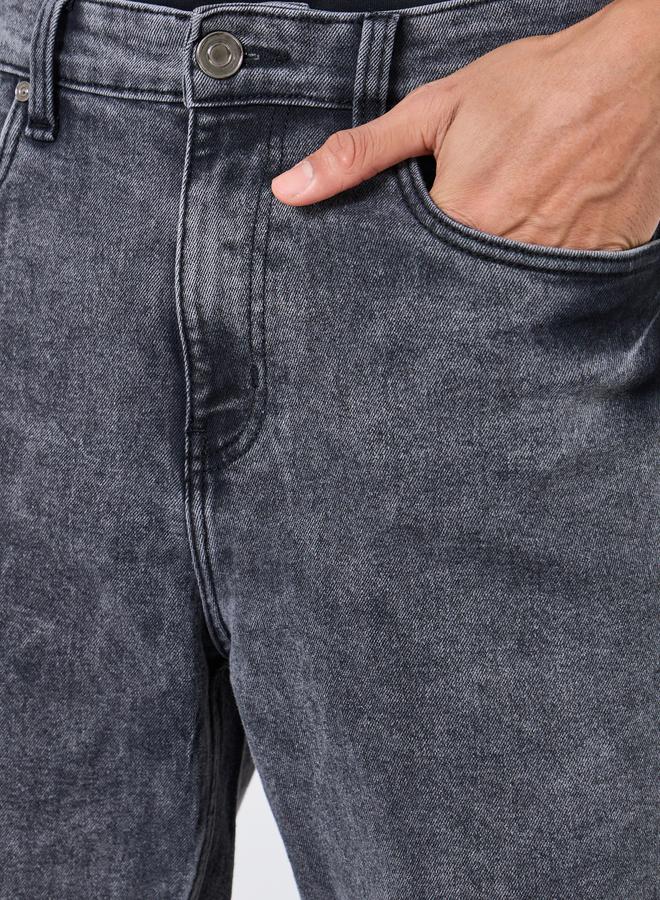 Styli Men Grey Mid Wash Relaxed Fit Jeans - Image 2